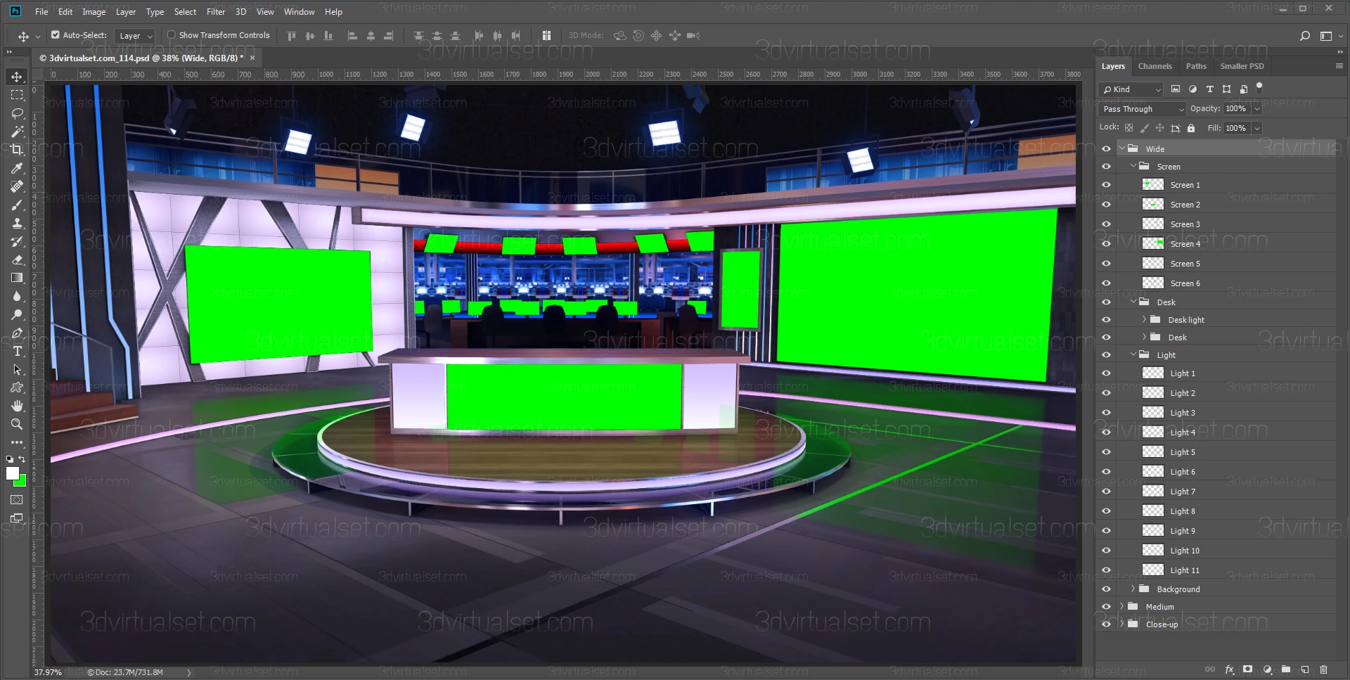 Virtual Studio 114 for Photoshop Templates